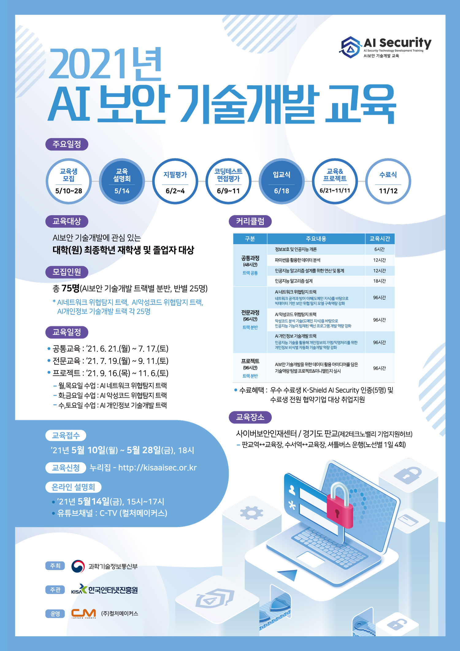 2021년 AI보안 기술개발 교육 – 컴퓨터소프트웨어공학과